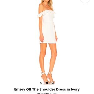 Never worn Superdown white off the shoulder dress size small